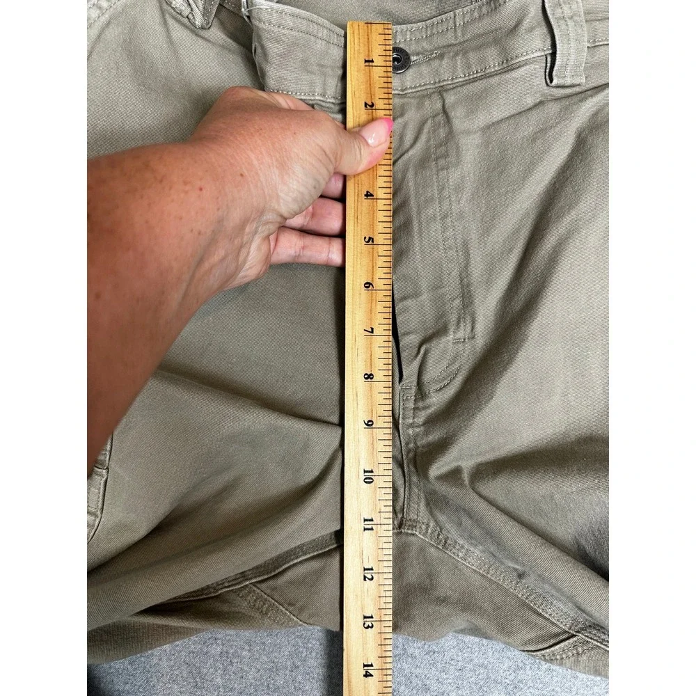 Duluth Flex Firehouse Cargo Pants Mens 42x32 Khaki Relaxed Fit Canvas Workwear